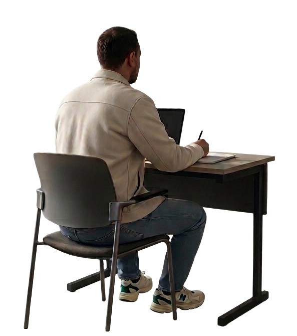 Student studying