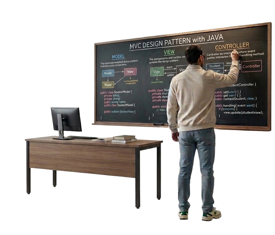 Teaching at blackboard